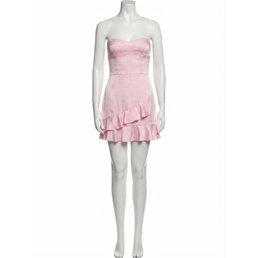 NEW AMANDA UPRICHARD magnolia silk mini dress in lotus pink
